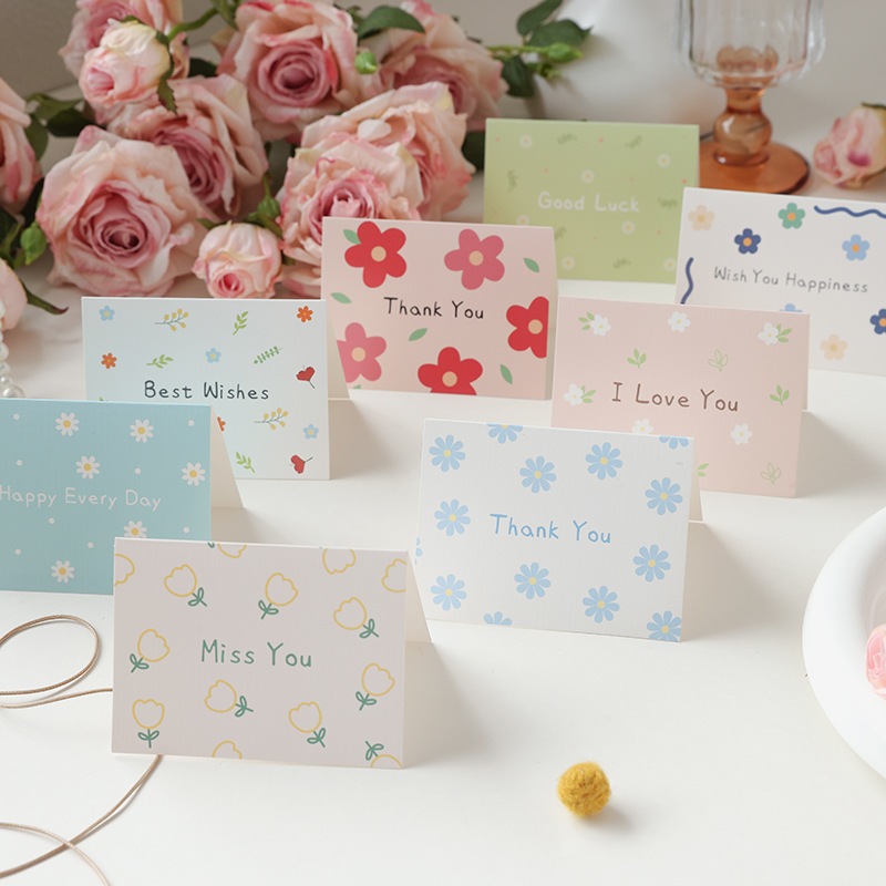 Thiệp chúc mừng, thiệp cảm ơn mang phong cách vintage, tối giản (Kích thước 7*9,5cm)