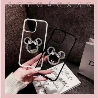 ốp ROCK ĐEN TRẮNG GẮN MICKY GƯƠNG ĐÁ 7plus/8plus/x/xs/xs max/11/11pro/11promax/12promax/13promax/14promax,Anh Ga Cas