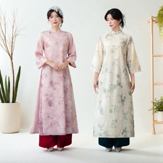  BIGSIZE Áo Dài Cách Tân Nữ Dáng Suông Tay Lửng 4 Tà Mặc Tết Chụp Hình ADN07 