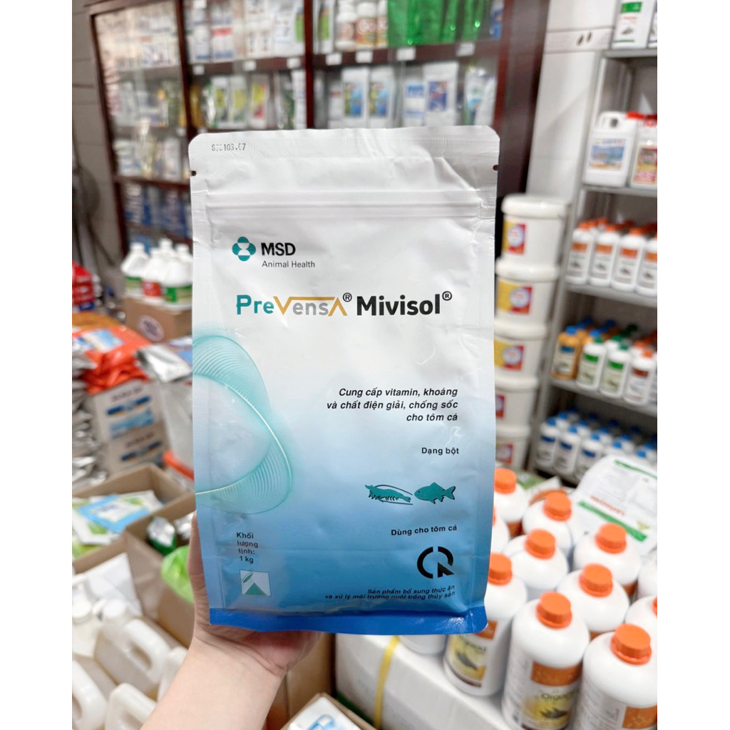 Prevens Mivisol Elanco mẫu mới MSD cung cấp vitamin, khoáng chất, tăng đề kháng cho tôm ( Túi 1kg)