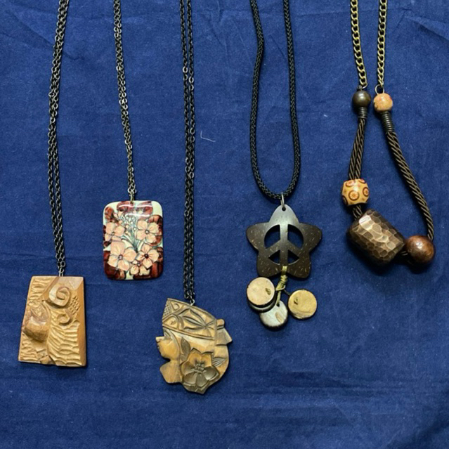 Thanh lý pass 2nd si tuyển Nhật dây chuyền thủ công gốm sứ chạm khắc gỗ gáo dừa bohemian dân tộc thổ