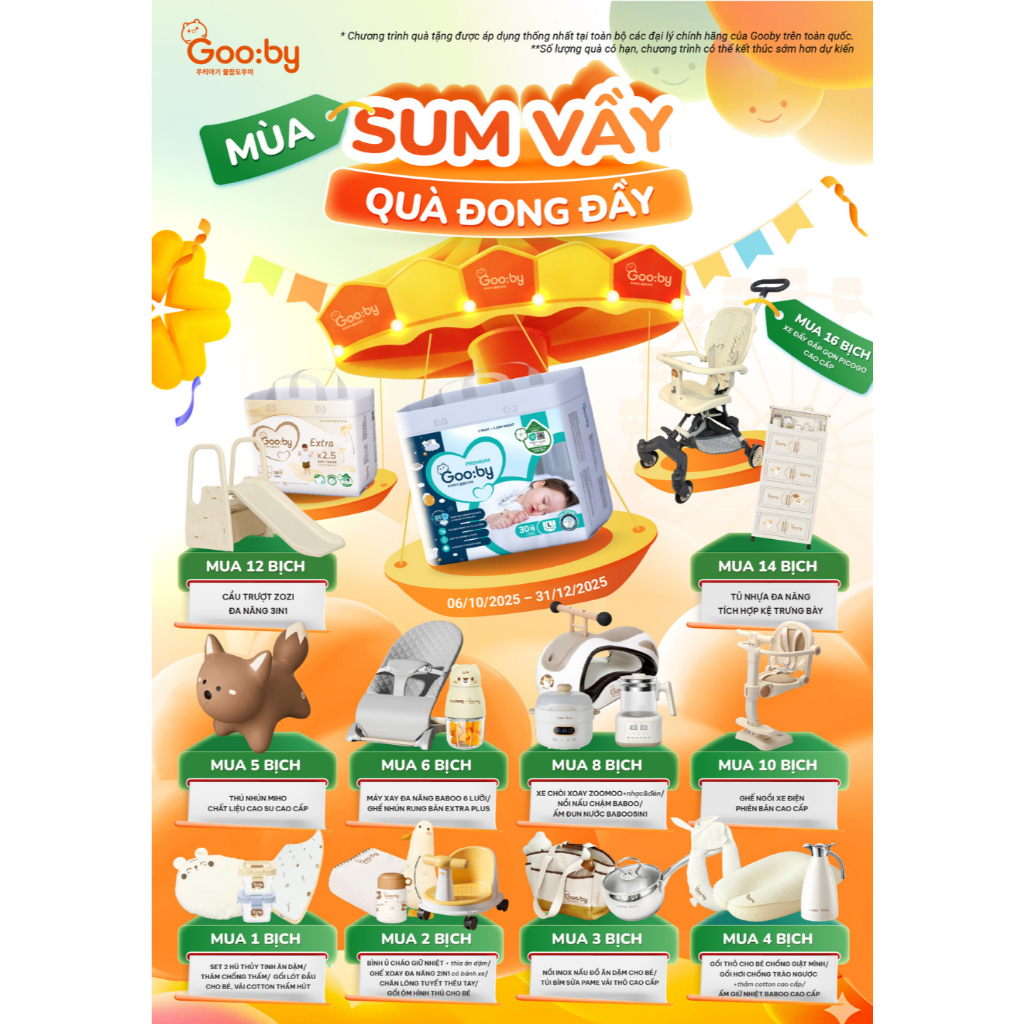 Quà tặng ưu đãi mua Bỉm Gooby