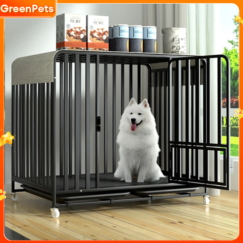 Chuồng chó lớn, sơn tĩnh điện có bánh xe êm ái, 60-125cm, phù hợp cho chó và mèo nặng tới 40kg