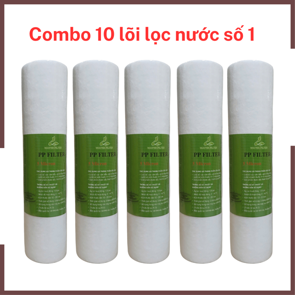 Combo 10 lõi lọc nước số 1 sử dụng cho tất cả các loại máy lọc nước , lõi lọc nước số 1 nesca