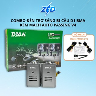 Combo Đèn Trợ Sáng D1 BMA Kèm Mạch Passing V4 - 30W Cos Vàng Pha Trắng Lắp Xe Máy,Oto, BH 12 Tháng