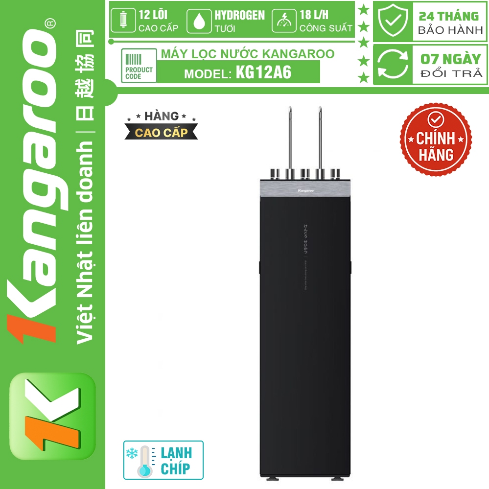 Máy lọc nước Kangaroo Sumire Hydrogen nóng lạnh KG12A6, 12 Lõi, Bảo Hành Chính Hãng 24 Tháng