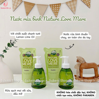  Nước Rửa Bình Nature Love Mere Nước Rửa Bình Thuần Chay Tạo Bọt Chai và Túi Refill 