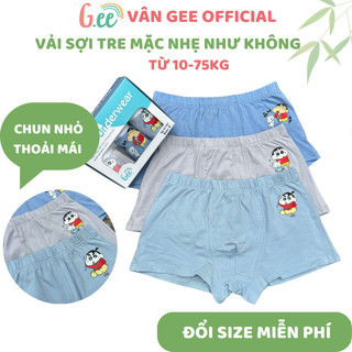 Set 3 chip đùi bé trai Gee bé tập mặc chun nhỏ mềm mại, chất liệu sợi tre gỗ sồi mềm mát dễ chịu size 10-75kg