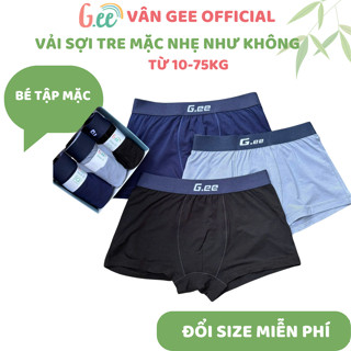 Set 3 chip đùi bé trai dáng đùi vải sợi tre mềm đẹp, chun co dãn thoải mái cho bé mới tập mặc