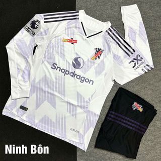  Quần Áo Bóng Đá Dài Tay CLB Manchester United Sân Khách 25 26 - Vải Thái Vẩy Rồng Cao Cấp 
