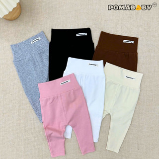  Quần Legging Dài Cạp Cao Đũng Bỉm Vải Thun Co Giãn Cực Yêu Cực Mềm Mại Cho Bé Trai Bé Gái POMABABY 