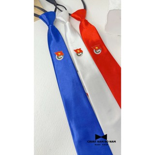 Cavat Cà Vạt Đoàn Bản To, Cà Vạt Đoàn Thanh Niên Bản Nhỏ, đủ màu xanh, đỏ , trắng