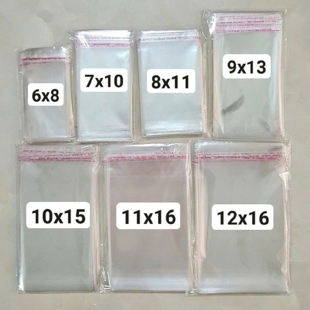 Set 100 Túi Bóng Kính, Túi Dán Miệng OPP Dày 0.03mm