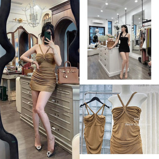 Váy body nhún tết quai (sale)