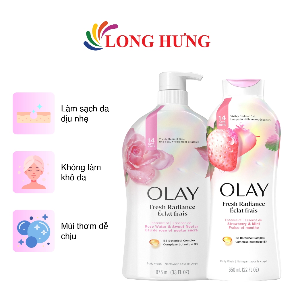 Sữa tắm Olay Fresh Radiance Body Wash (650ml/975ml)
