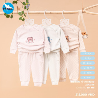   Avaler  Bộ quần áo dài tay chất nỉ dày dặn ấm áp cho bé 6-16kg thu đông mẫu mới 