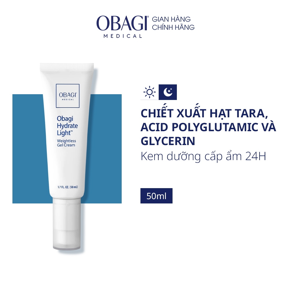 Kem Dưỡng Dạng Gel Mỏng Nhẹ Cấp Ẩm Lên Đến 24h Obagi Hydrate Light Weightless Gel Cream 50ml