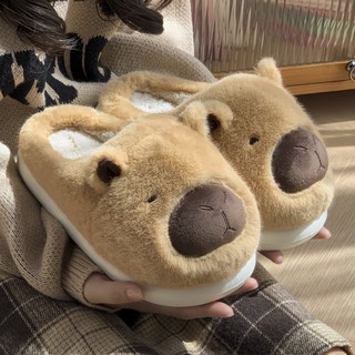  Dép lông đi trong nhà hình capybara đáng yêu giữ ấm chân trong mùa đông dép lông đi trong nhà mùa đông cute 