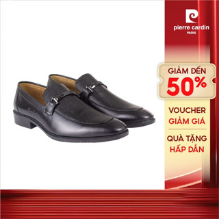 [Voucher giảm 10%] Giày tây lười Pierre Cardin chất liệu da bò cao cấp, khóa kéo phụ kiện logo 783
