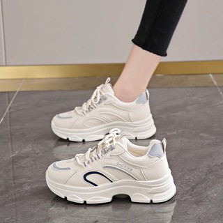 Giày Nữ Thể Thao ChunKy Phối Da Đế Cao 4cm Kiểu Dáng Thời Trang Full Box