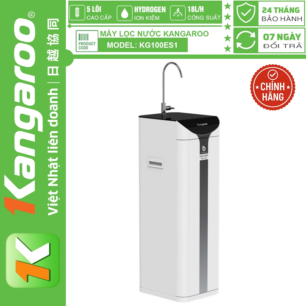 Máy lọc nước Kangaroo Hydrogen ion kiềm KG100ES1, Bảo Hành Chính Hãng 24 Tháng Tại Nhà
