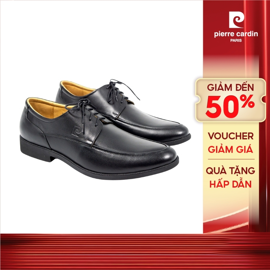 Giày tây nam Pierre Cardin Pháp derby da bò thật, đế cao su chống trượt, kiểu dáng sang trọng 738 chính hãng