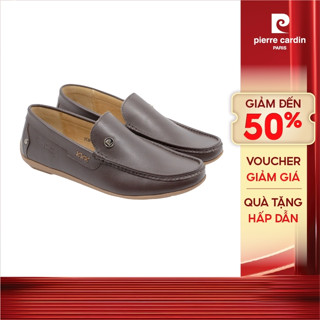 Giày lười nam Pierre Cardin chất liệu da bò thật, phong cách cổ điển, đính logo sang trọng 739 chính hãng
