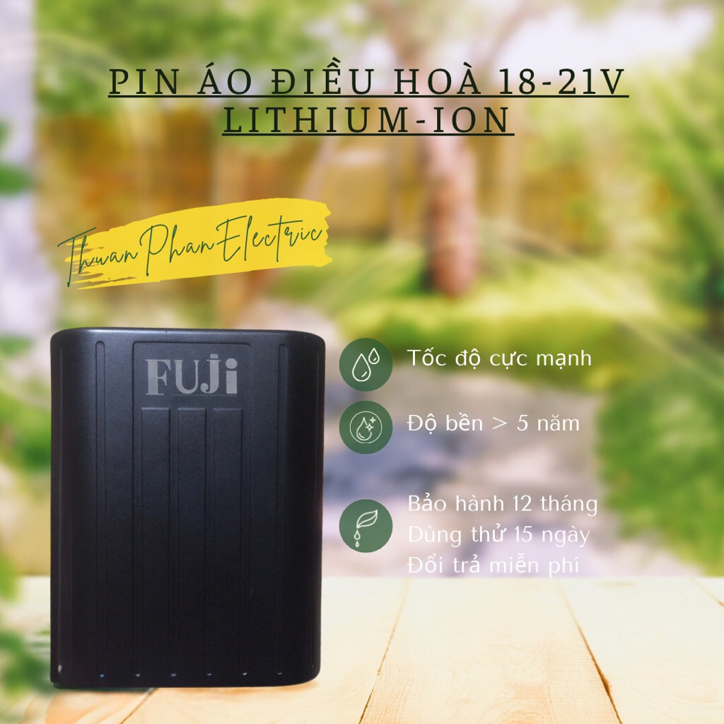 Pin áo điều hoà siêu bão 18-21v, chạy >20h, đóng 6cell 21700samsung48x chính hãng độ bền >5 năm