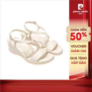 [New] Sandal nữ đế xuồng 6,5cm Pierre Cardin, quai dây chéo, khóa cài thời trang 282