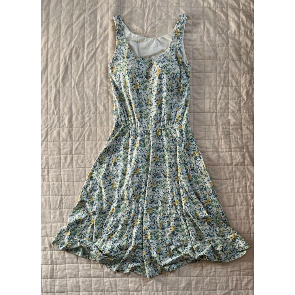 [2hand nhật] Đầm thun hoa nhí hiệu uniqlo hàng 2hand.Size M