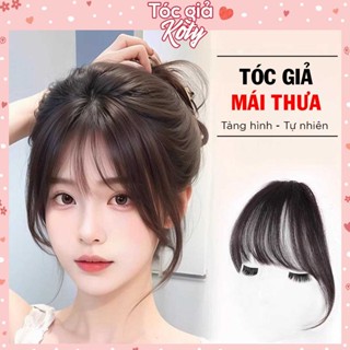Tóc giả mái thưa bằng tóc thật 100% hàng dệt tay - Mái thưa giả tóc thật phong cách Hàn Quốc