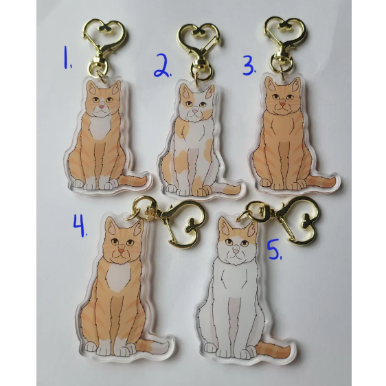 Light Orange Tabby Short Hair Cat Acrylic Keychains