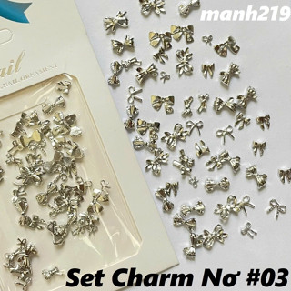  Set charm nơ mix kim loại #3 đính dán móng trang trí Phụ Kiện nail - manh219 
