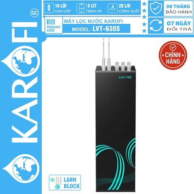[CHÍNH HÃNG 100%] Máy lọc nước nóng lạnh Karofi Livotec 630S, 10 Lõi Lọc, Làm lạnh Block, Bảo Hành Chính Hãng 36 Tháng