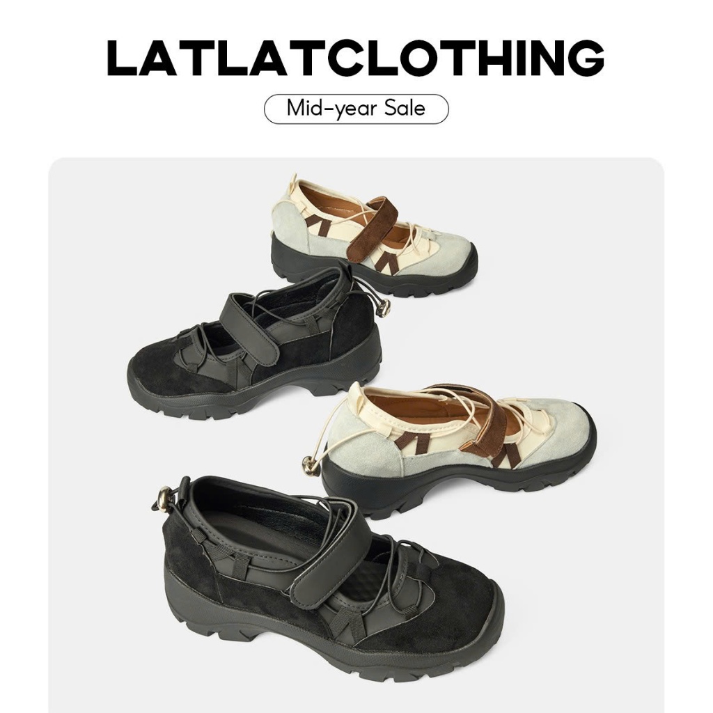 [ SẴN - HOẢ TỐC ] Giày thời trang quai dán nâng đế 6cm, giày siêu nhẹ, êm, chất liệu bền đẹp - latlatclothing