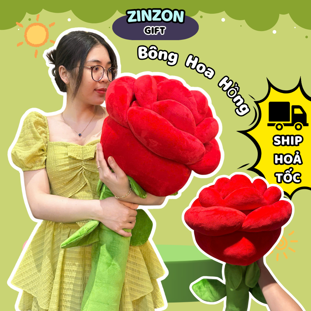 Gấu bông hoa hồng nhồi bông êm mịn dễ thương hot trend cao cấp