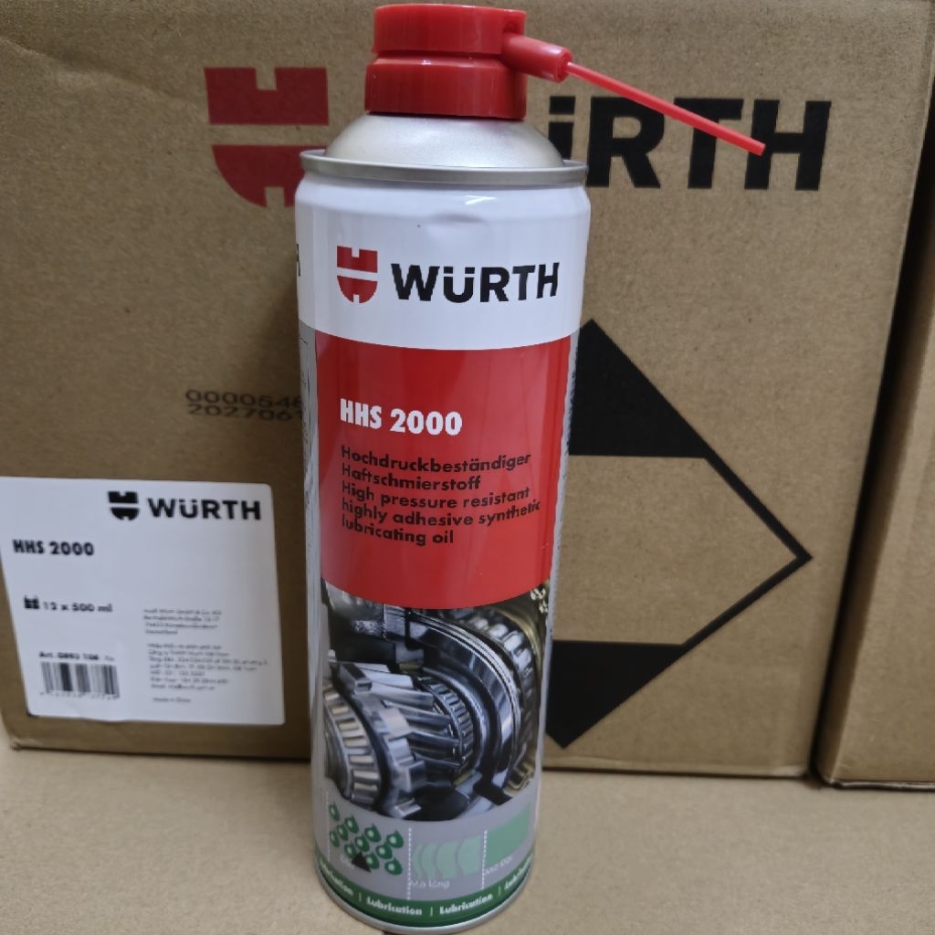 Chai xịt mỡ bò nước Wurth HHS 2000 500ml bảo dưỡng chuyên nghiệp cho ô tô xe máy và thiết bị cơ khí
