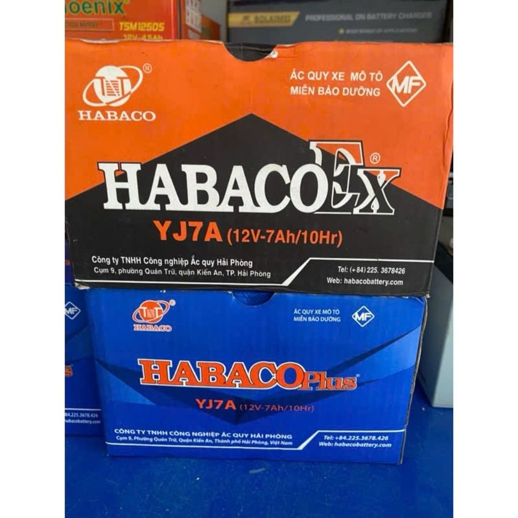 Bình HABACO YJ7A(12V- 7A/10Hr) lắp cho xe máy Force,Cugnus, Amity,Bella,Avenis,Attila Victoria,Eliza