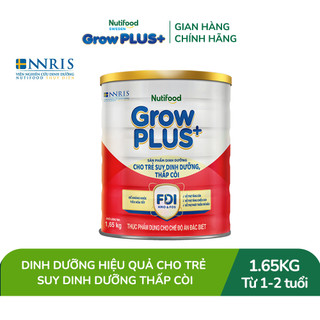  Sữa bột Nutifood GrowPLUS+ Suy Dinh Dưỡng  Đỏ  1+ - Tăng Cân Tăng Chiều Cao  Lon 1,65 Kg  