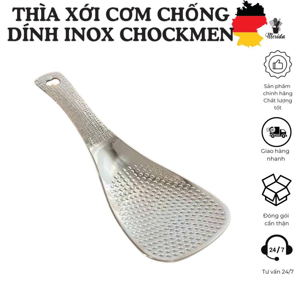 Thìa cơm inox, thìa CHOCKMEN, thìa cơm chống dính, thìa xới cơm, muôi cơm inox, muôi cơm chống dính