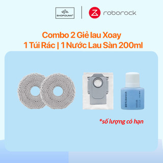 Combo 2 Giẻ lau Xoay | 1 Túi Rác | 1 Nước Lau Sàn 200ml Roborock Chính Hãng