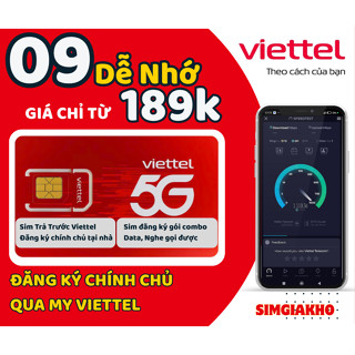 Sim Viettel Giá Rẻ Đầu 09 VIP Dễ Nhớ, Đăng Ký Chính Chủ Kèm Gói Combo Thoại Data theo yêu cầu