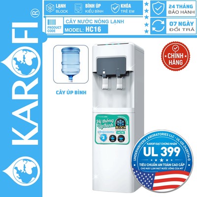 [CHÍNH HÃNG 100%] Cây nóng lạnh Karofi HC16, Làm lạnh Block, Cây Úp Bình, Bảo Hành Chính Hãng 24 Tháng Tại Nhà