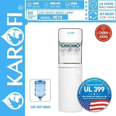 [CHÍNH HÃNG 100%] Cây nóng lạnh Karofi HC18, Cây Hút Bình, Làm Lạnh Block, Bảo Hành Chính Hãng 24 Tháng Tại Nhà