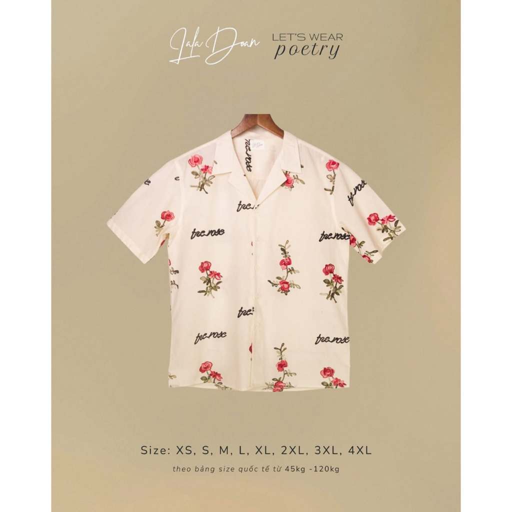 Áo Sơ Mi Unisex Nam Cotton Thêu Họa Tiết Cuban Shirt - Trerose