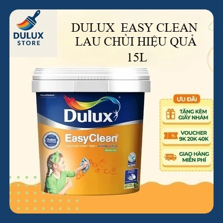 15L Sơn nội thất cao cấp DULUX EASY CLEAN  lau chùi hiệu quả, chống virus.