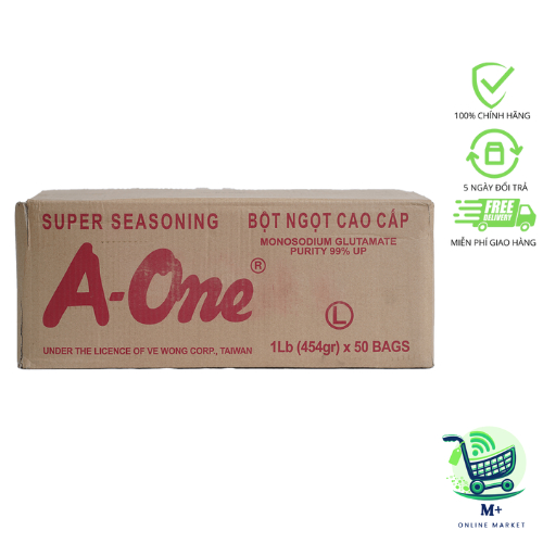 Thùng 50 Gói Bột ngọt A-One gói 453.6g, Mì chính A-One túi 453.6g (DATE MỚI)