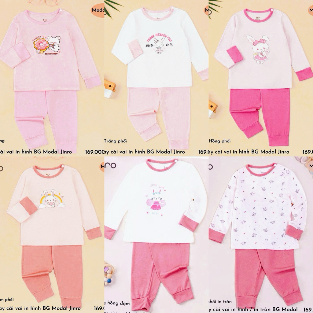 JINRO -Bộ dài tay điều hòa chất modal petit cho bé từ 9 tháng đến 4 tuổi