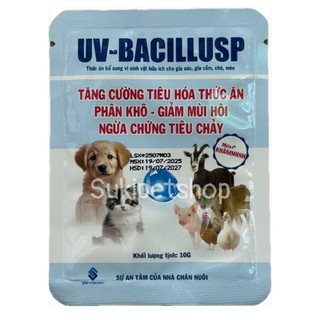 UV-BACILLUSP - 10g - THỰC PHẨM HỖ TRỢ TIÊU HÓA CHO CHÓ MÈO, CHIM CẢNH, GIA SÚC, GIA CẦM