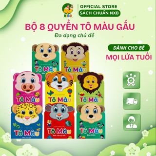  Sách Bé Tô Màu 8 Chủ Đề Bộ 8 Quyển Tô Màu Gấu 